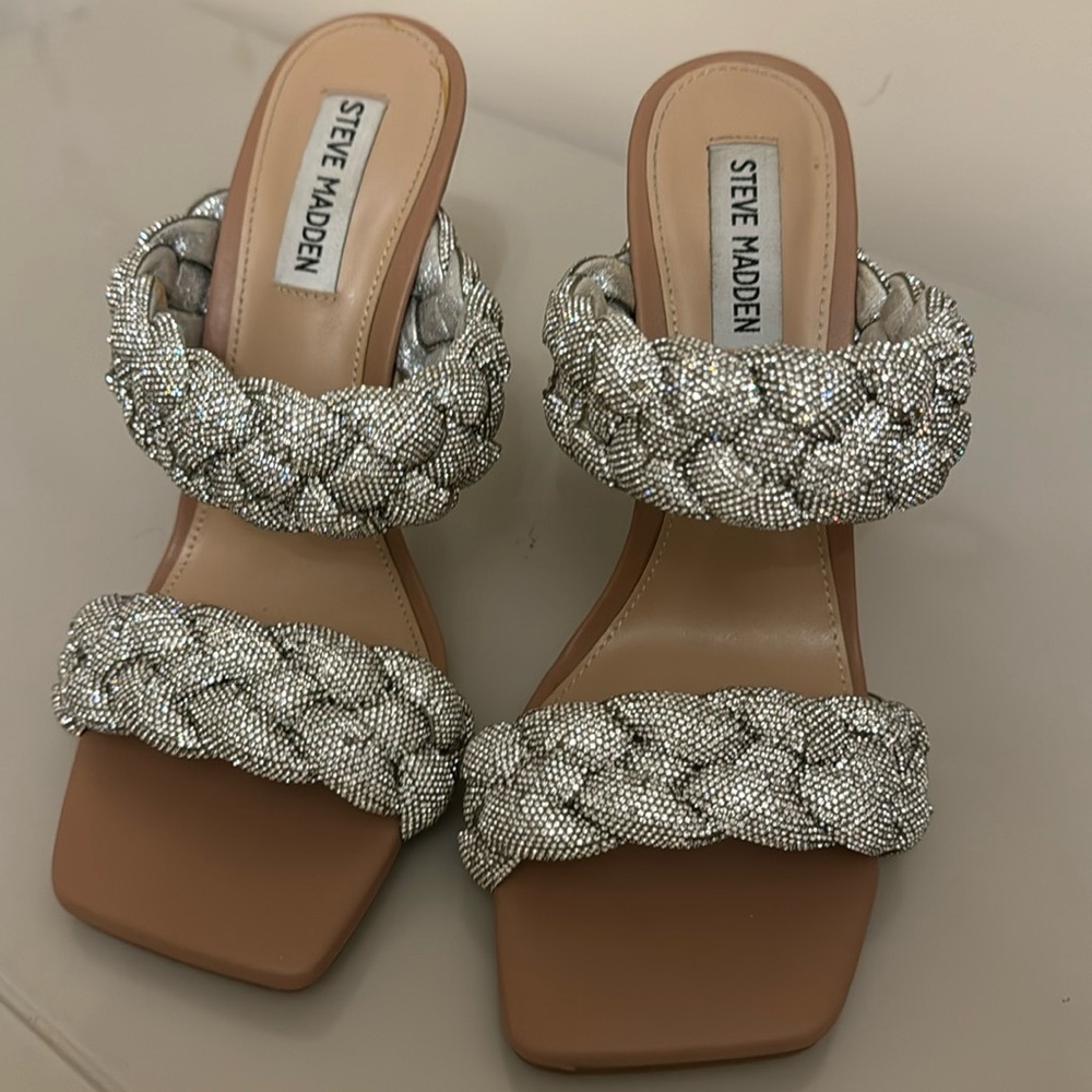 Steve Madden heel sandals with rhinestones size 8